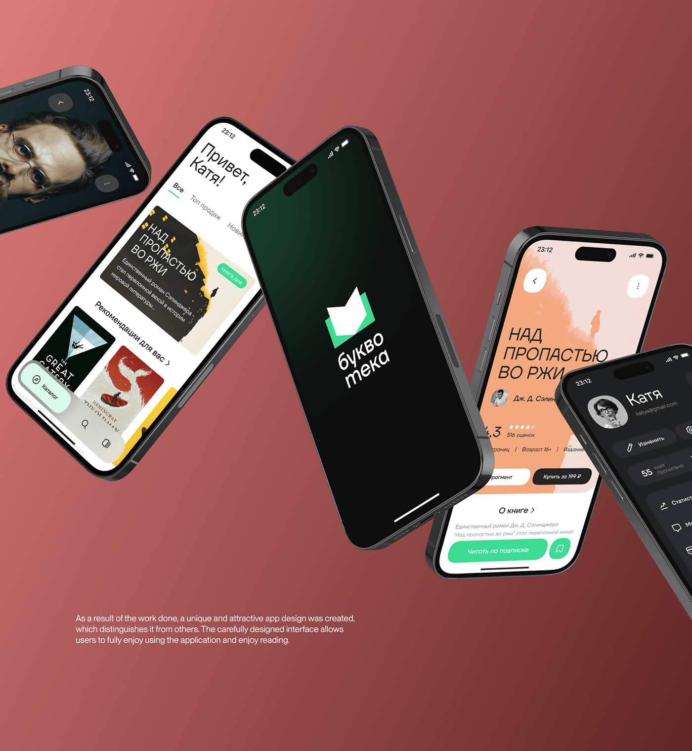 Mobile app mobile UI/UX book app brand identity branding  visual identity user interface contented