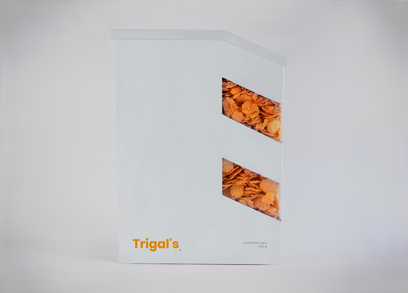 trigo Cereal HOJUELAS naranja embalaje marca branding  logo tipografia blanco