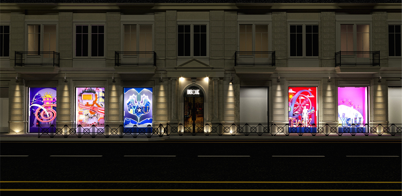 Window Display merchandising 3d modeling 3ds max visualization