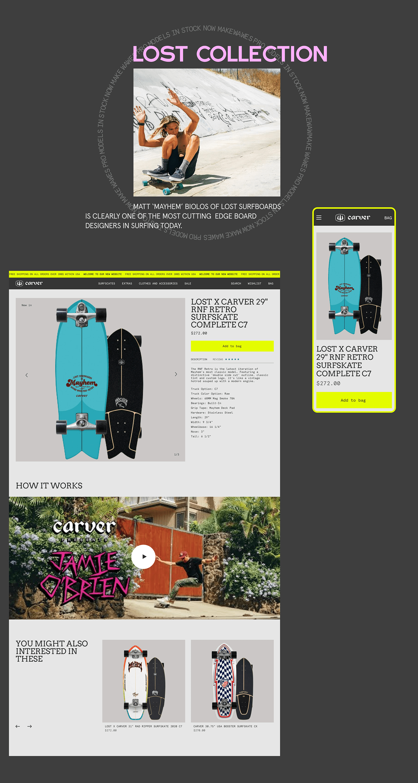e-commerce Ecommerce shop skate skateboard store UI ux Web Design  Website