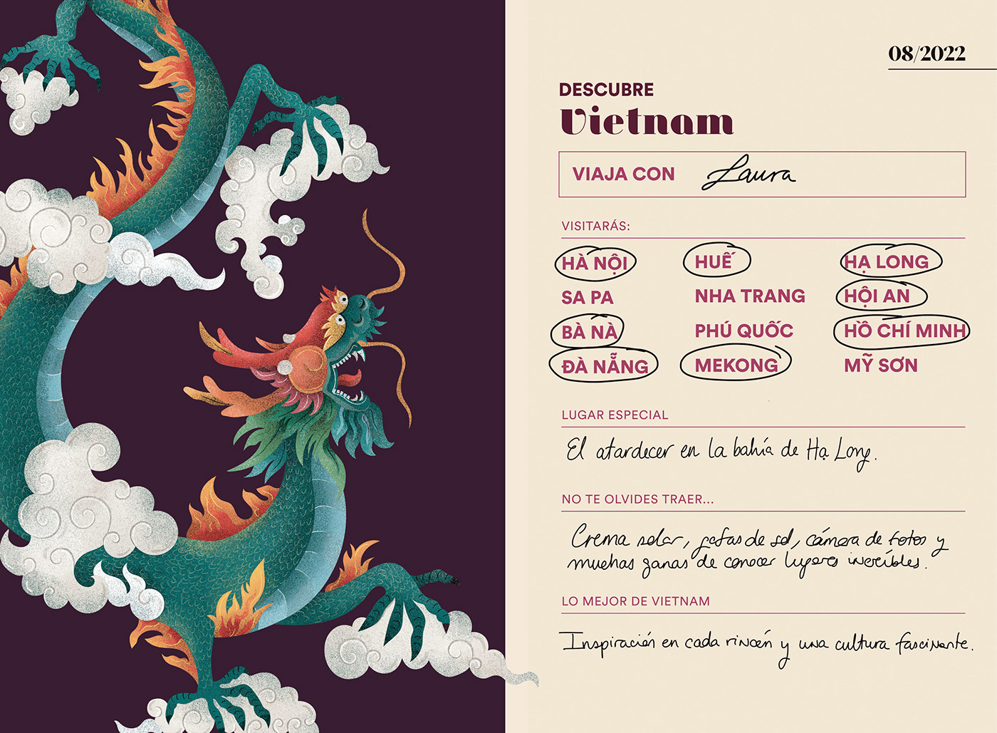 art direction  asian graphic design  ILLUSTRATION  Packaging palette Travel Travel Journal vietnam vietnamese