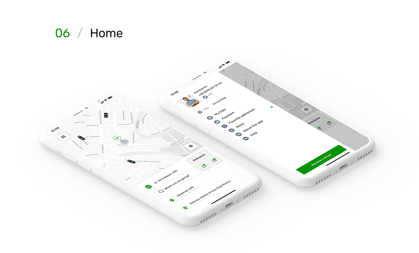 android animation  app application ios mobile taxi UI ux Website