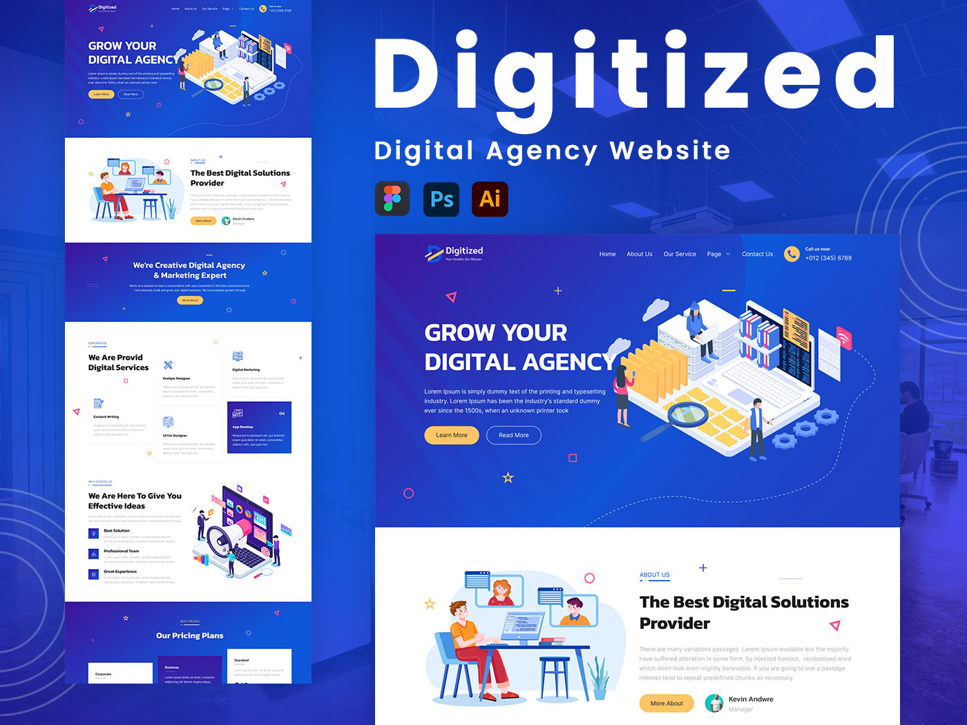 digital marketing agency Digital agency website Web Design  landing page UI/UX Figma Website ui design