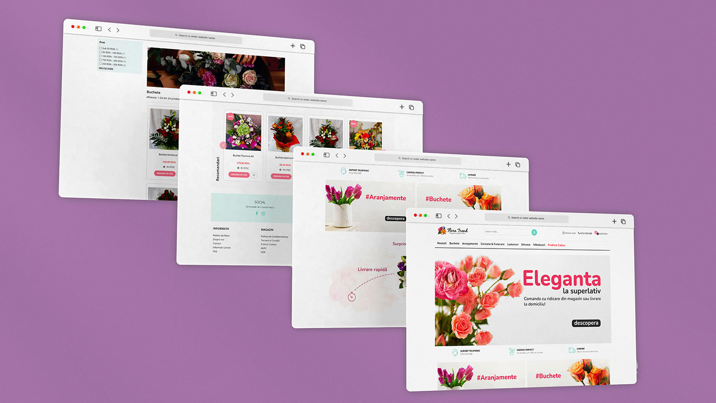 branding project flower logo Flower Shop flower shop design Web Design 