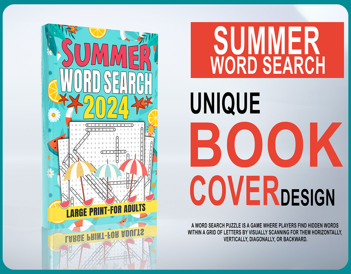 Summer Word Search Book Cover Design