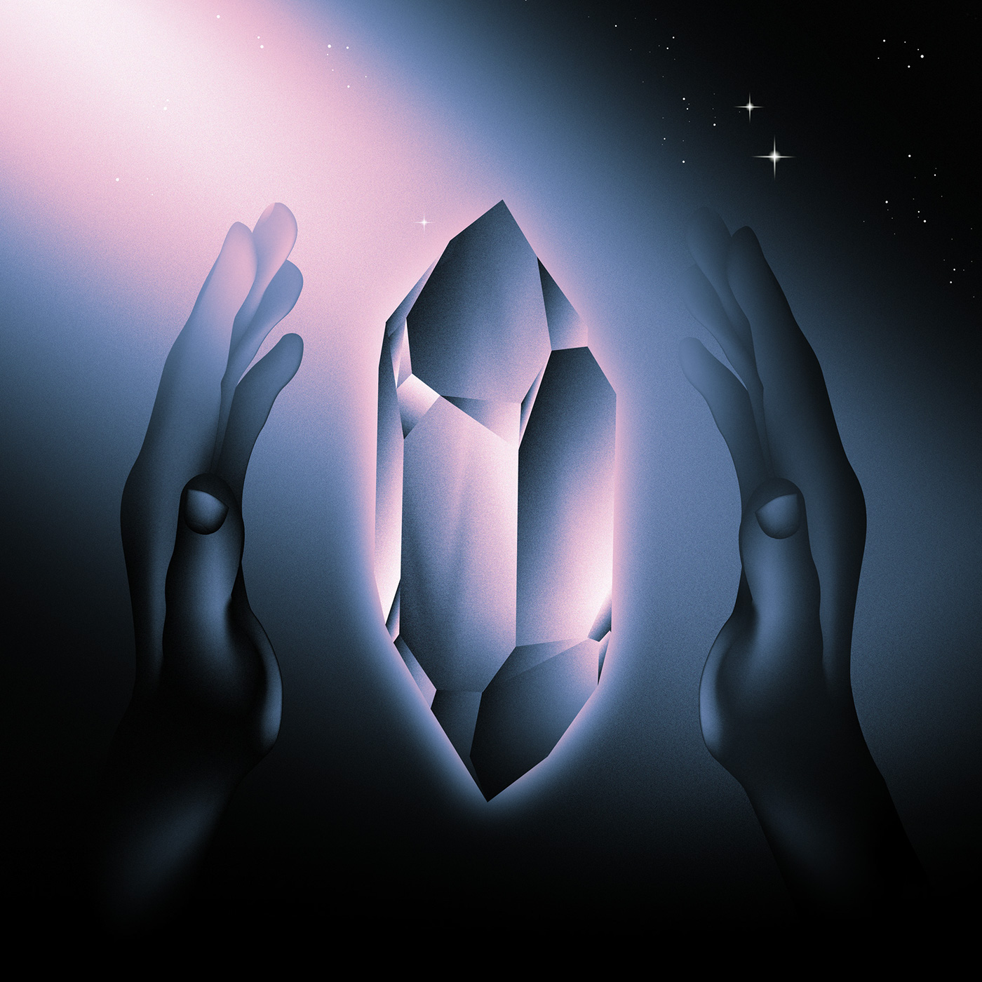 artwork music electronic album cover SF Retro cosmic airbrush crystal 80's