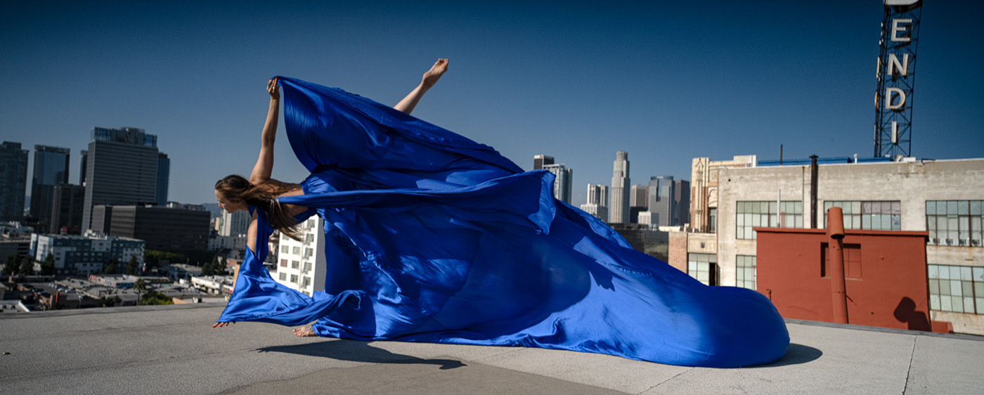 contrast blue citiscape Classic woman dancer ballet ballerina graceful