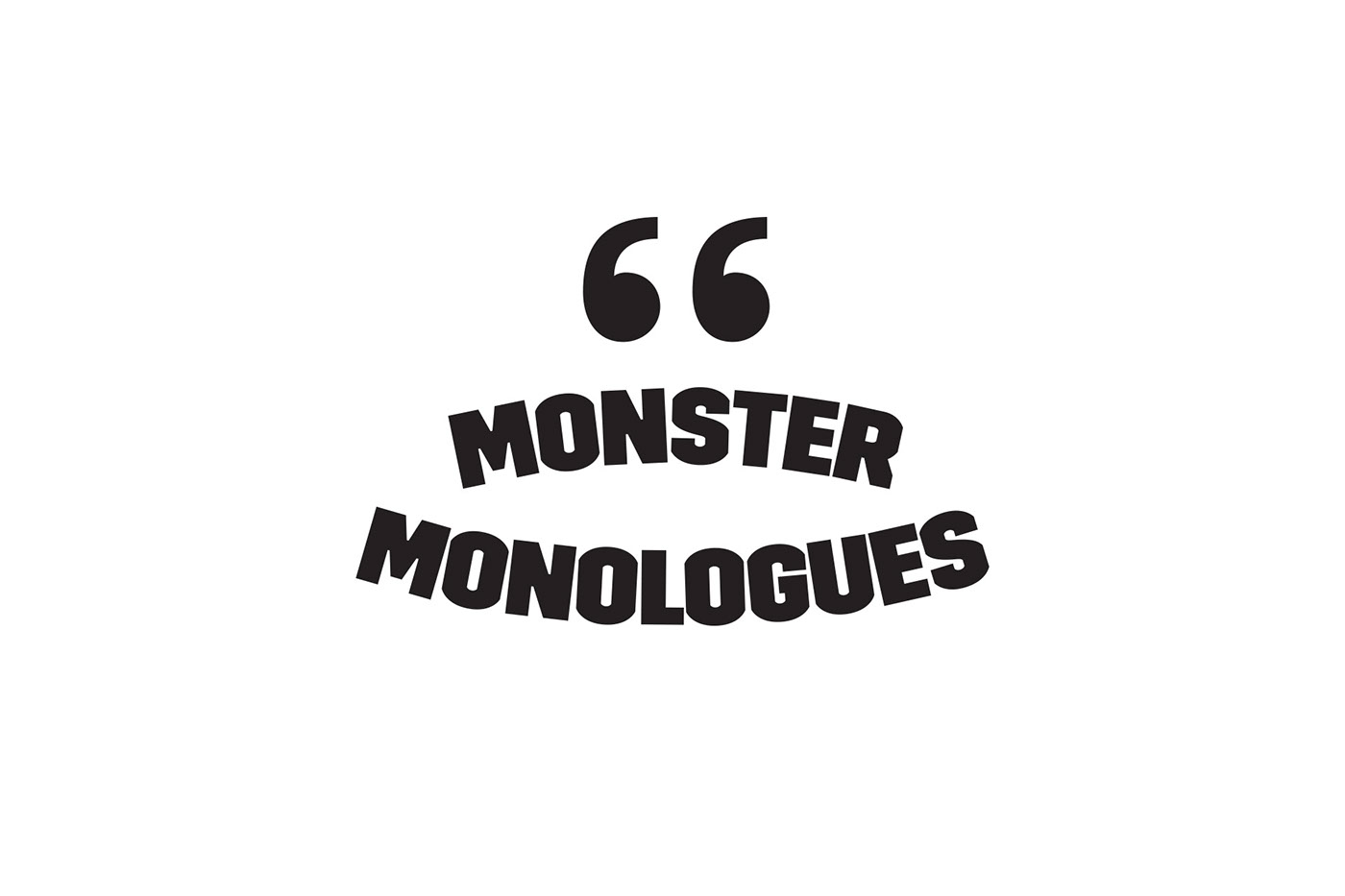 Ministry of Stories Monster Monologues identity monsters screen logo black & white