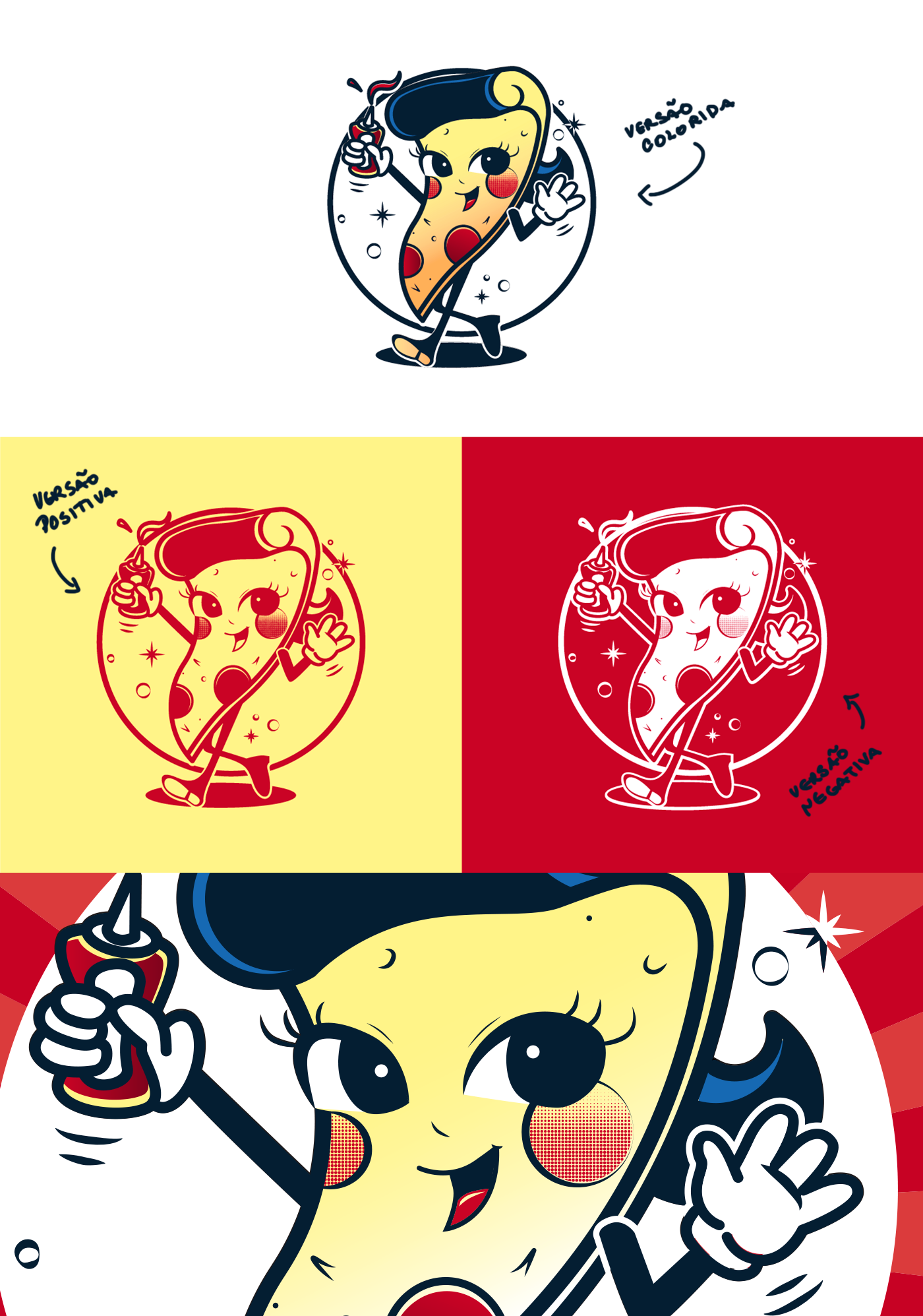 2D brand brand persona branding  Character design  Ilustração mascote personagem Pizza pizzaria