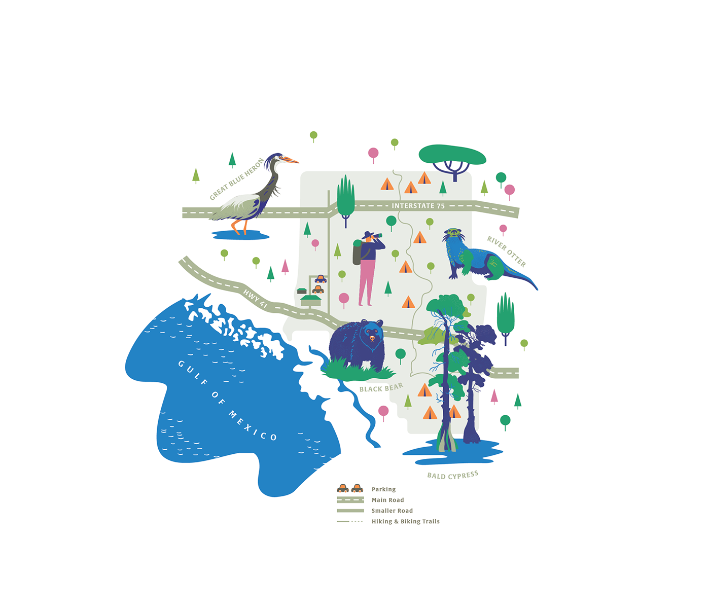 adobe illustrator book cover digital illustration editorial icons illustrations map miami Nature