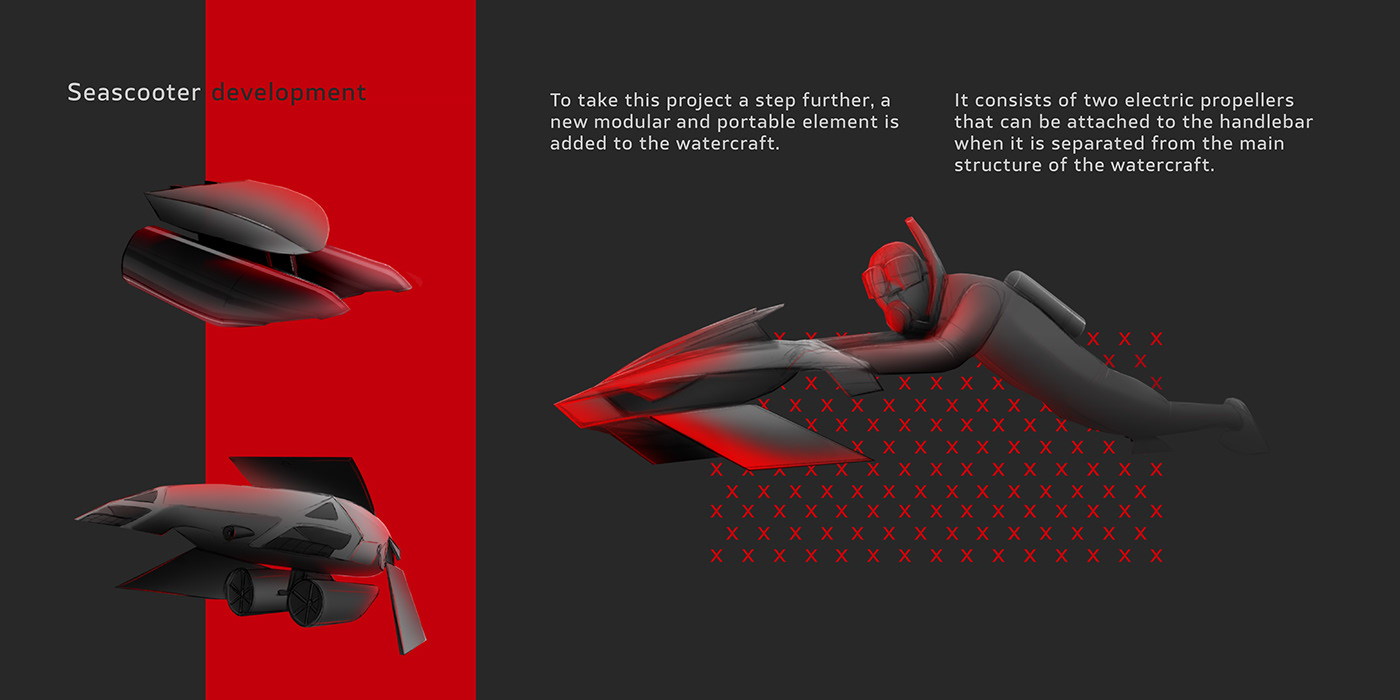 3d modeling car design concept Ducati jet ski keyshot rendering Transportation Design futuristic product design 
