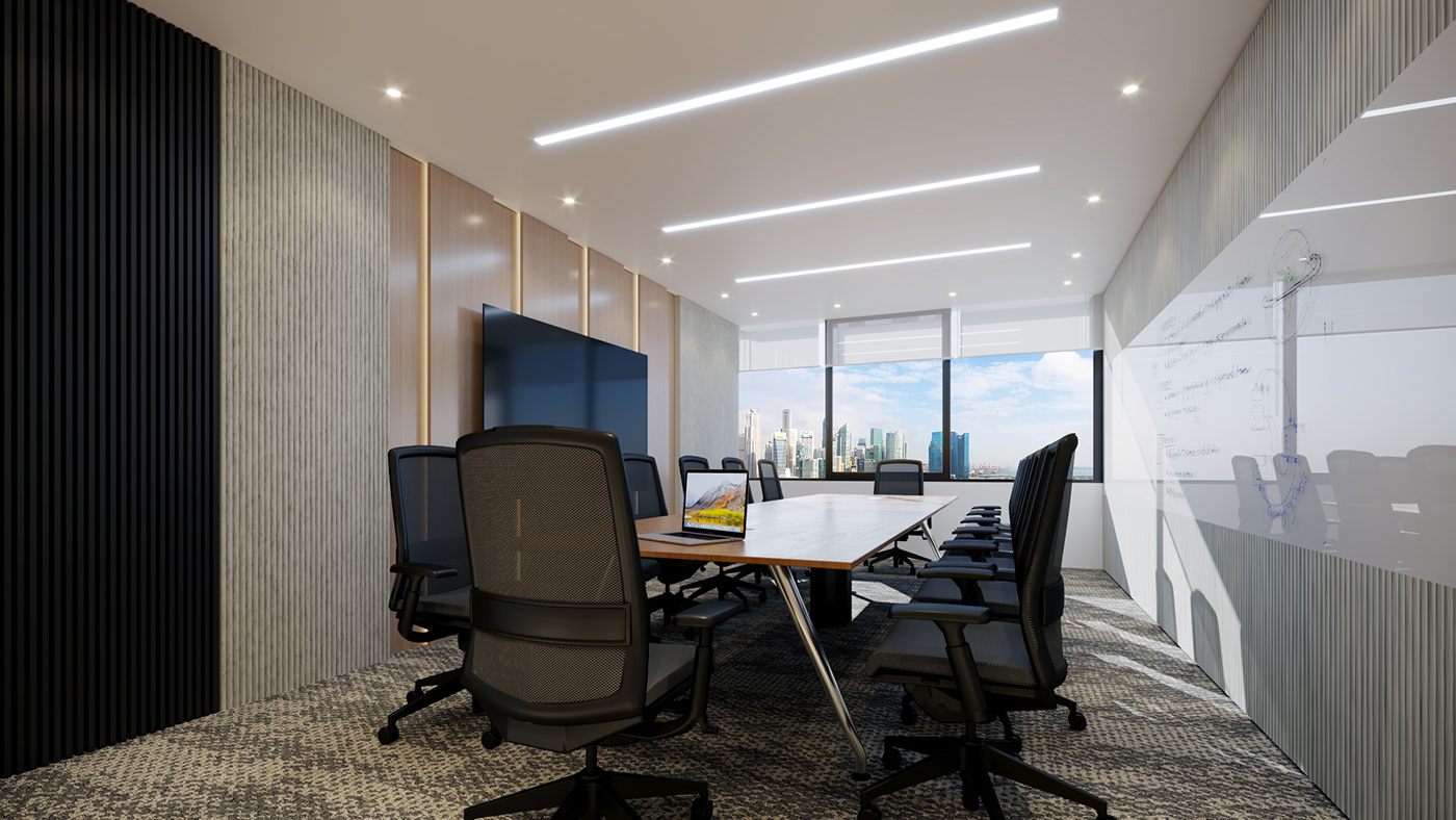 3D 3ds max architecture archviz corona interior design  Office interior Render visualization