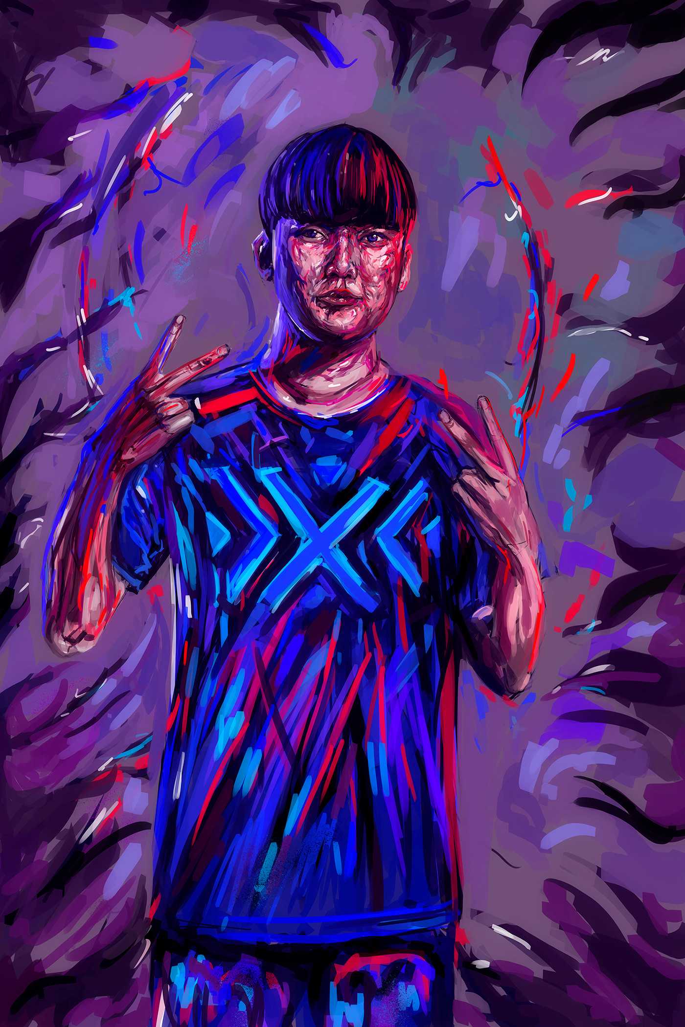 colors Digital Art  face nyxl overwatch  painting   portrait poster sport vector
