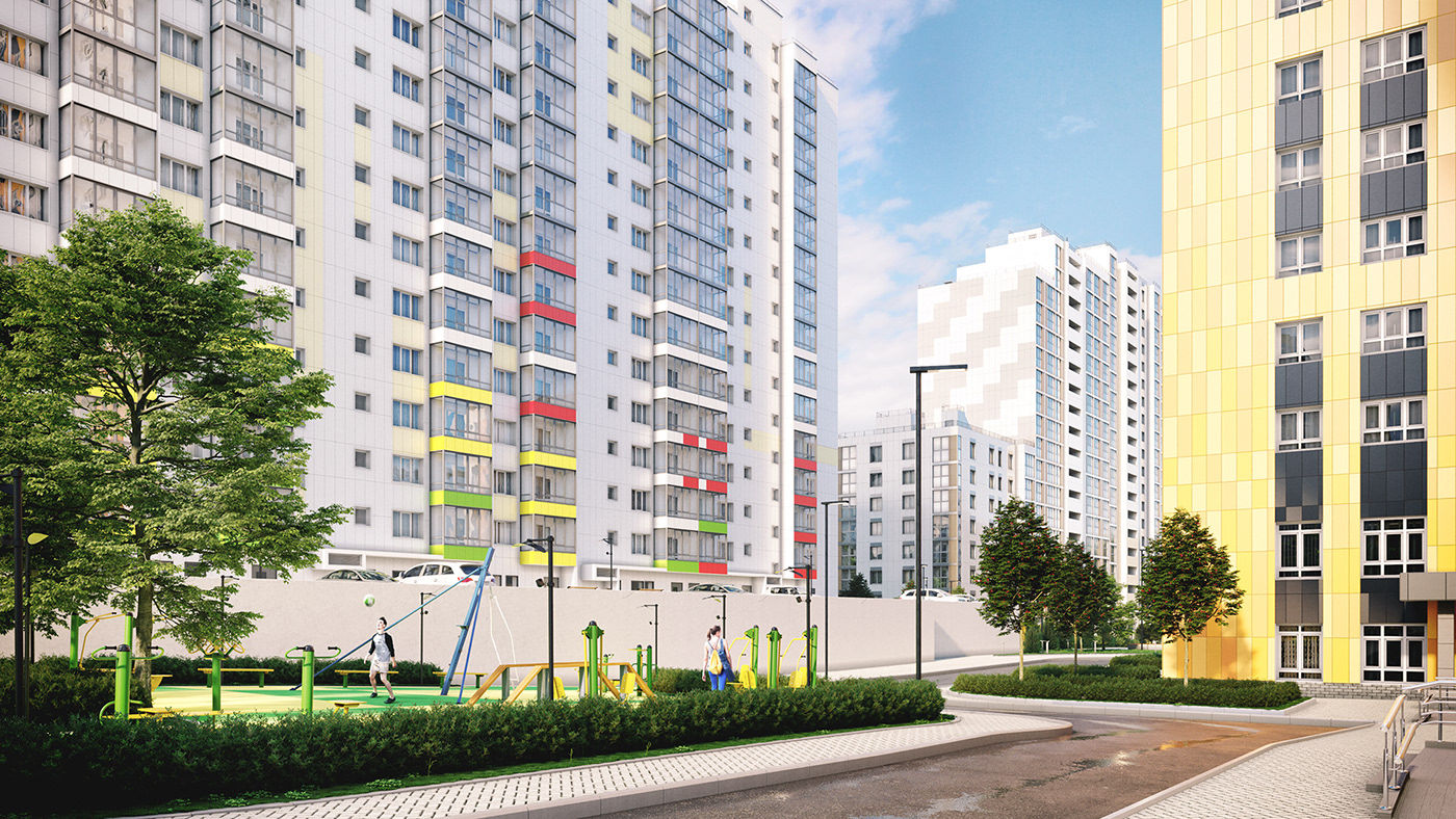arch viz residential exterior housing block realestate propertydeveloper Outdoor CGI thebigd