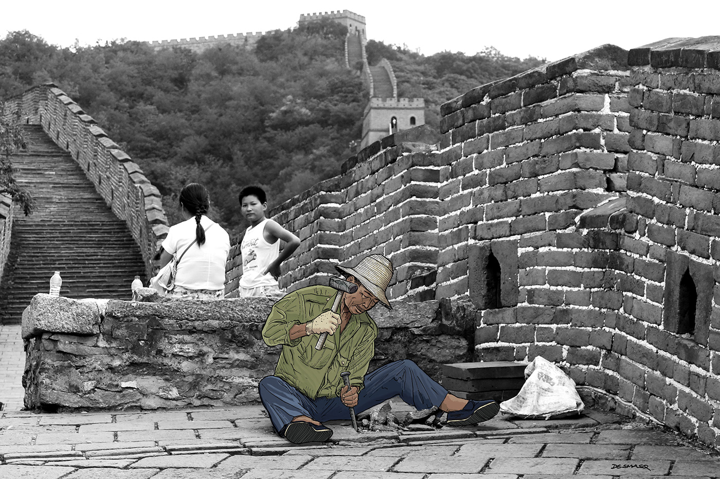beijing china ILLUSTRATION  Digital Art  Photography  pen and ink Drawing  portrait