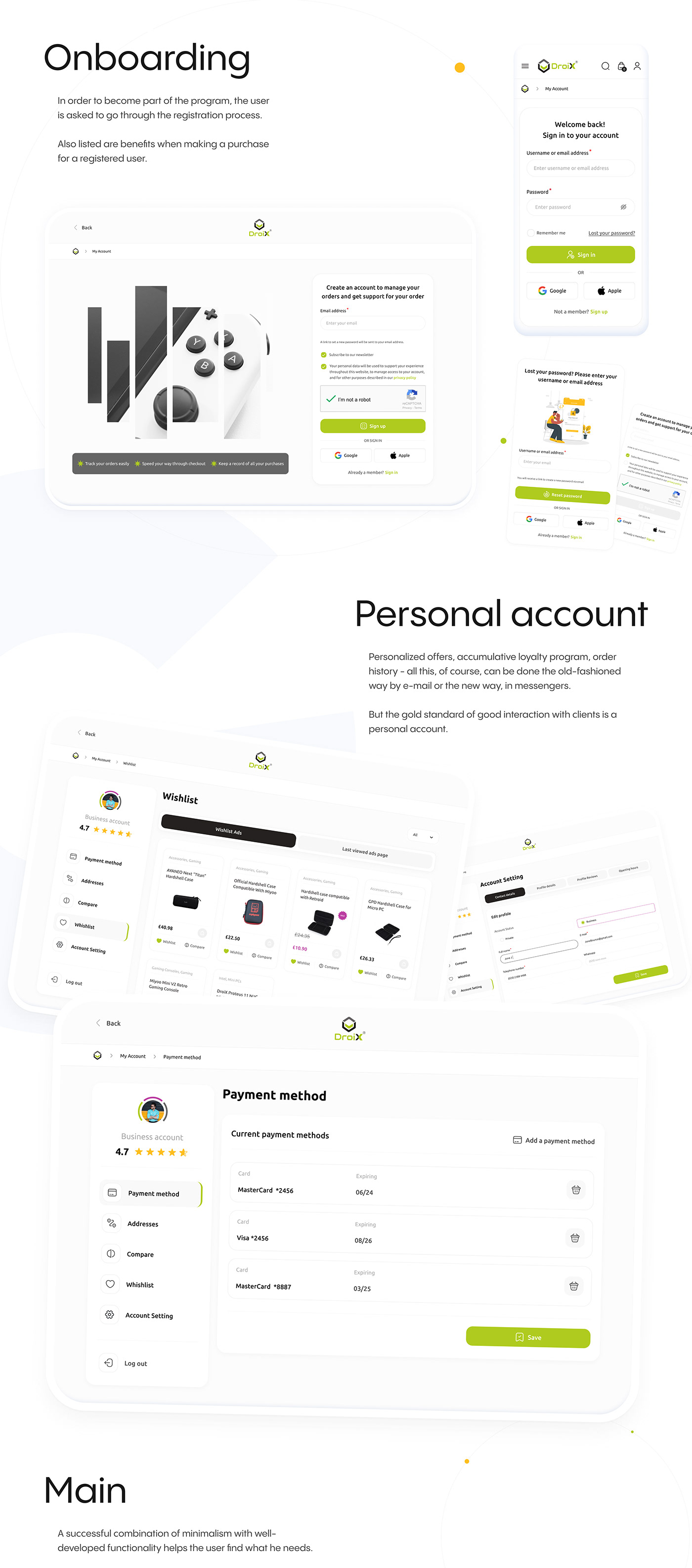 e-commerce minimal mobile product design  UI/UX Website