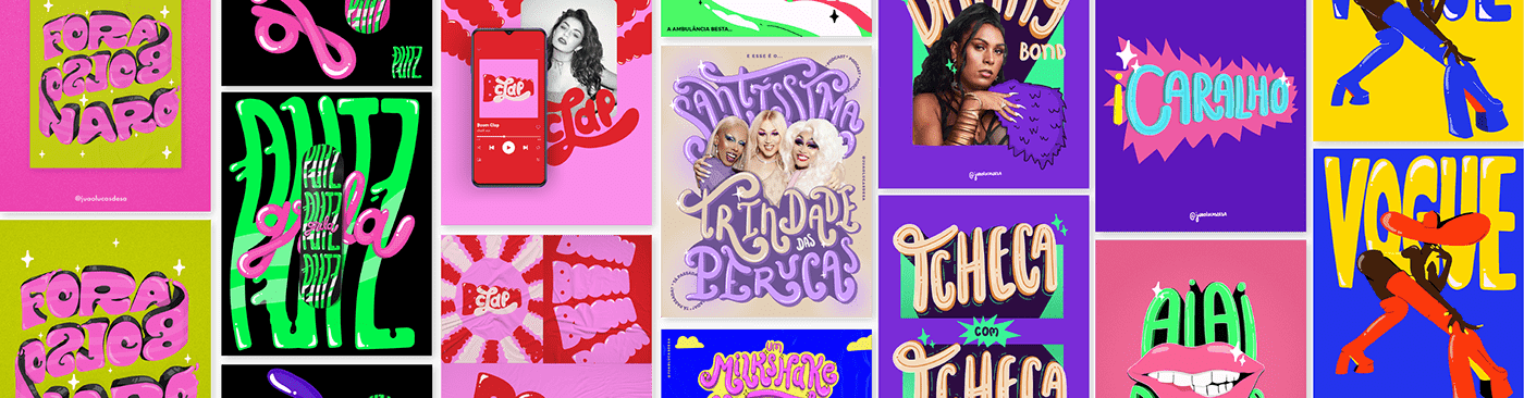 Collection Digital Art folio ILLUSTRATION lettering portfolio Poster Design typography