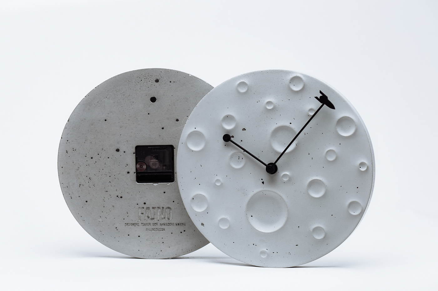 Fajno fajnodesign  design clock wall moon wood decor watch Space 