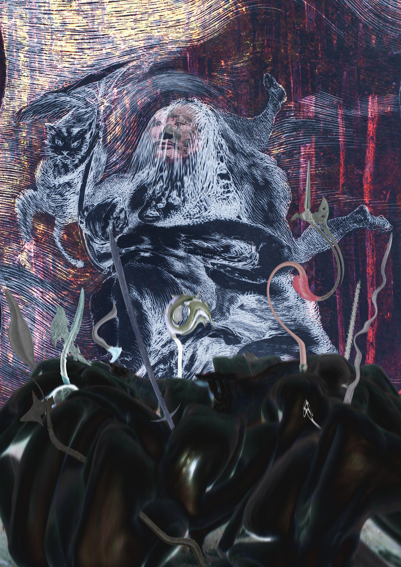 art arthurian character art collage concept concept art dark digital Digital Collage fantasy art