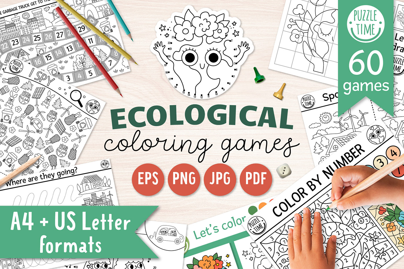 activities coloring book coloring page earth day eco awareness ecological Games kids printable worksheet zero waste