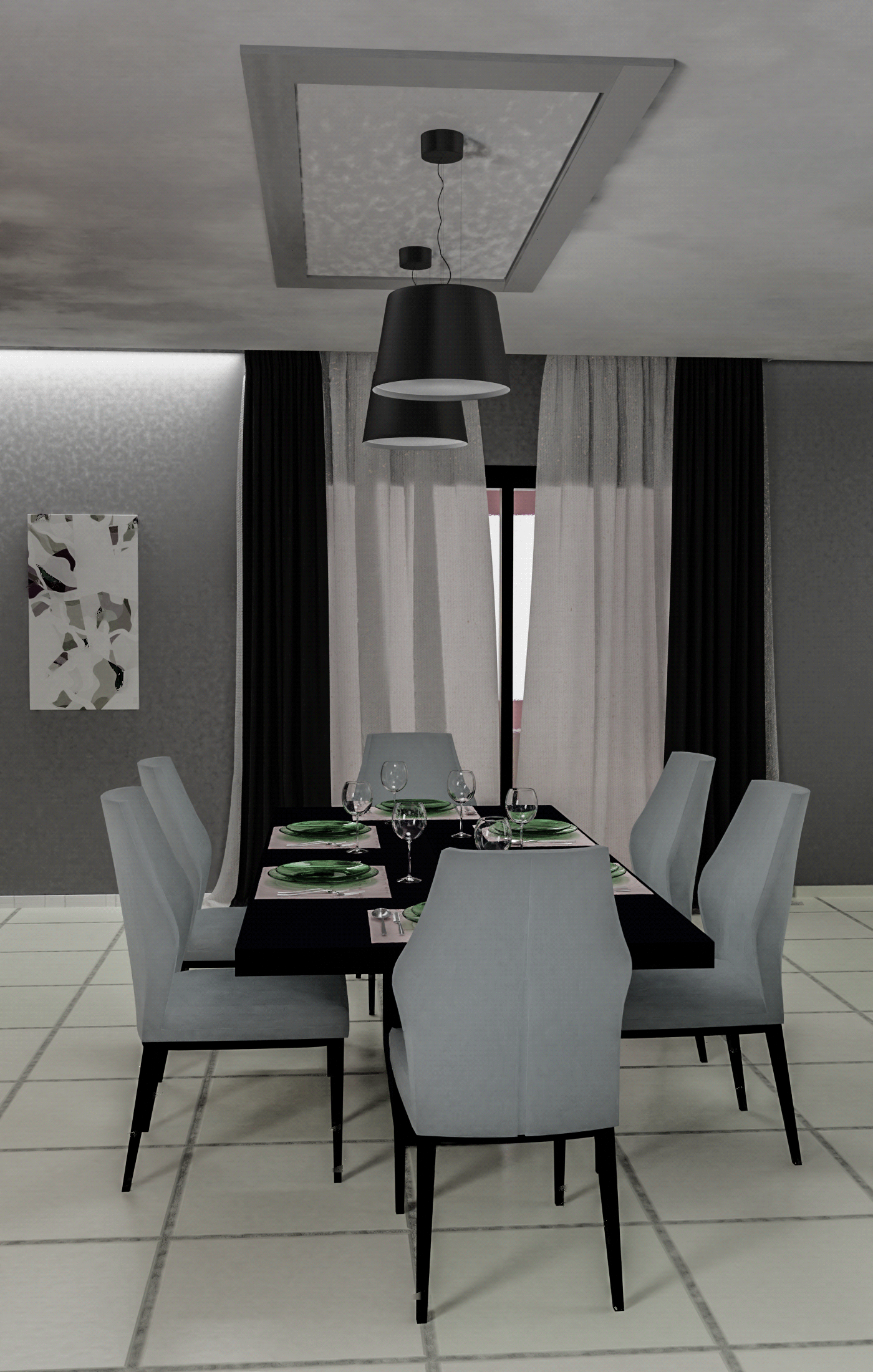 dining room gray guest room interior desigen