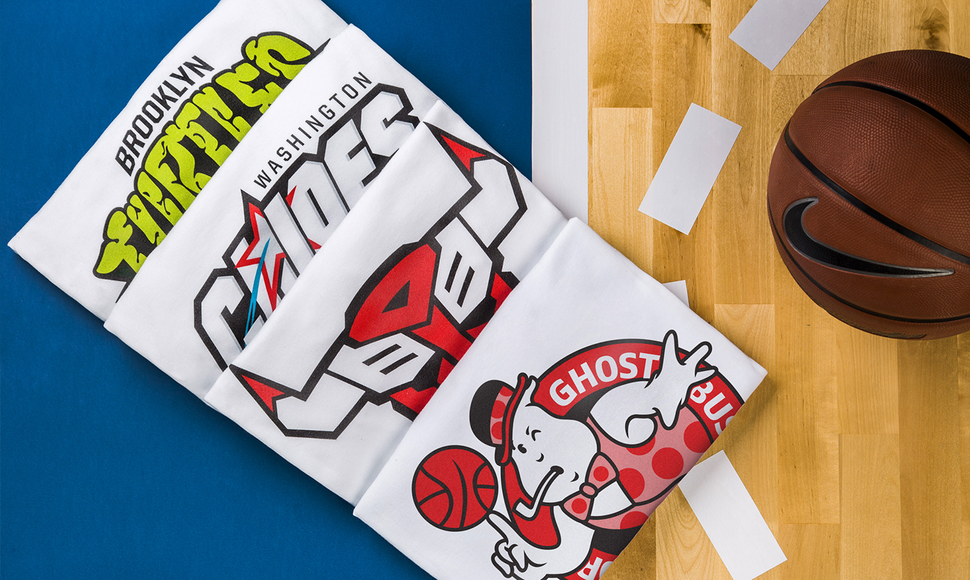 NBA teams logos basketball sport cartoon 80's 90's Basketball Court Serie playoff toons streetwear