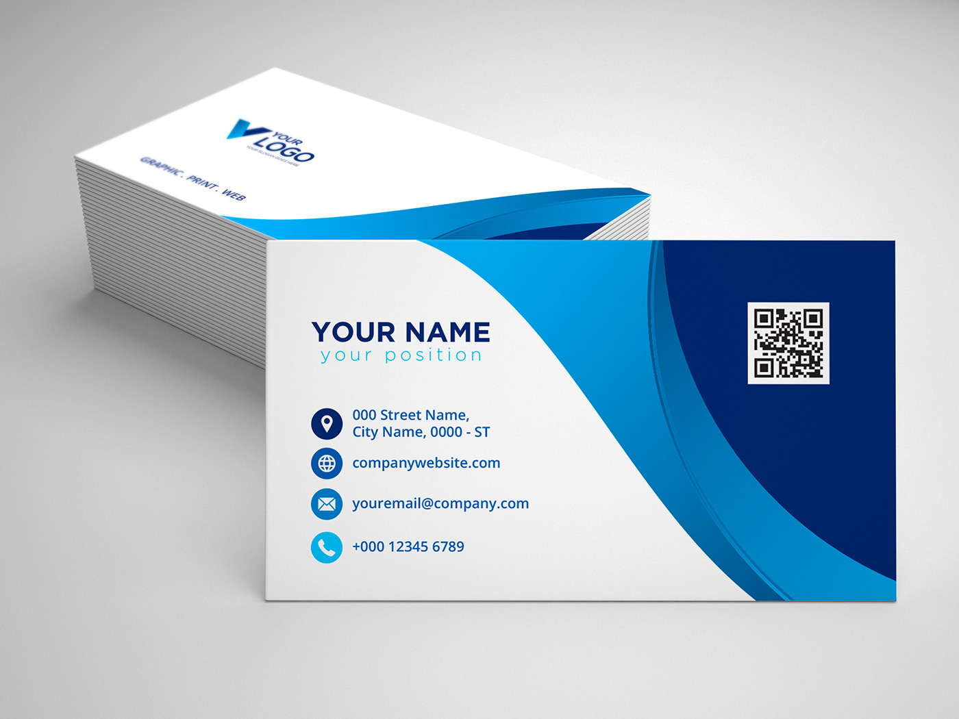 Corporate Identity business card brochure flyer Mockup business abstract card cover template