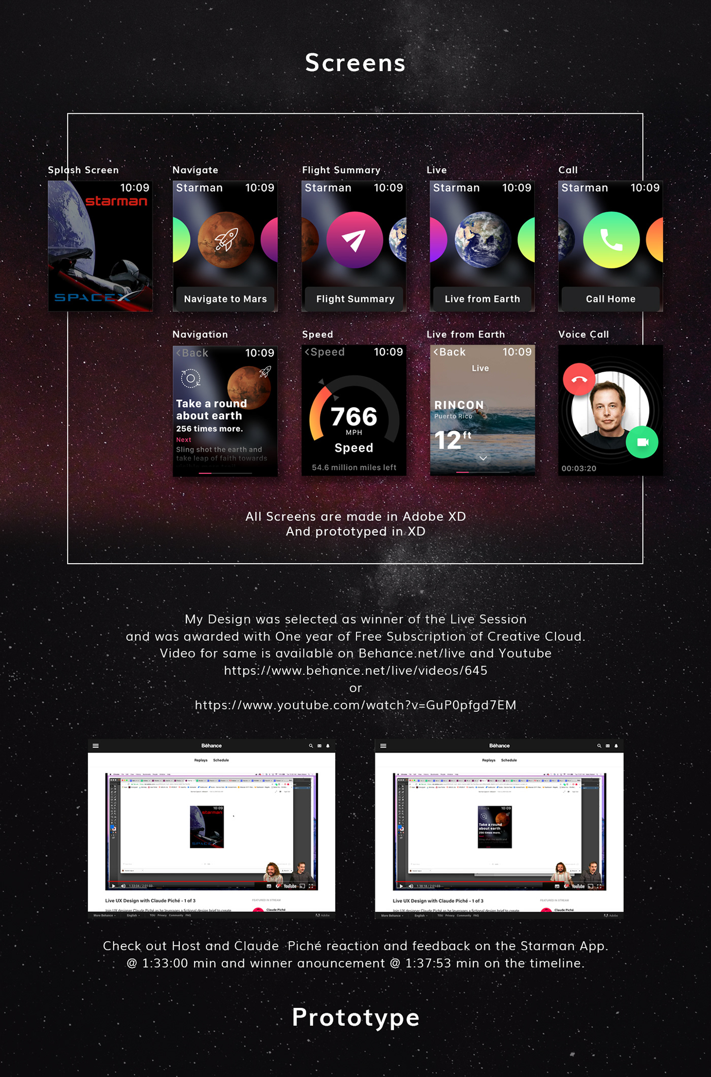 ux user experience Interaction design  apple watch Behance Live