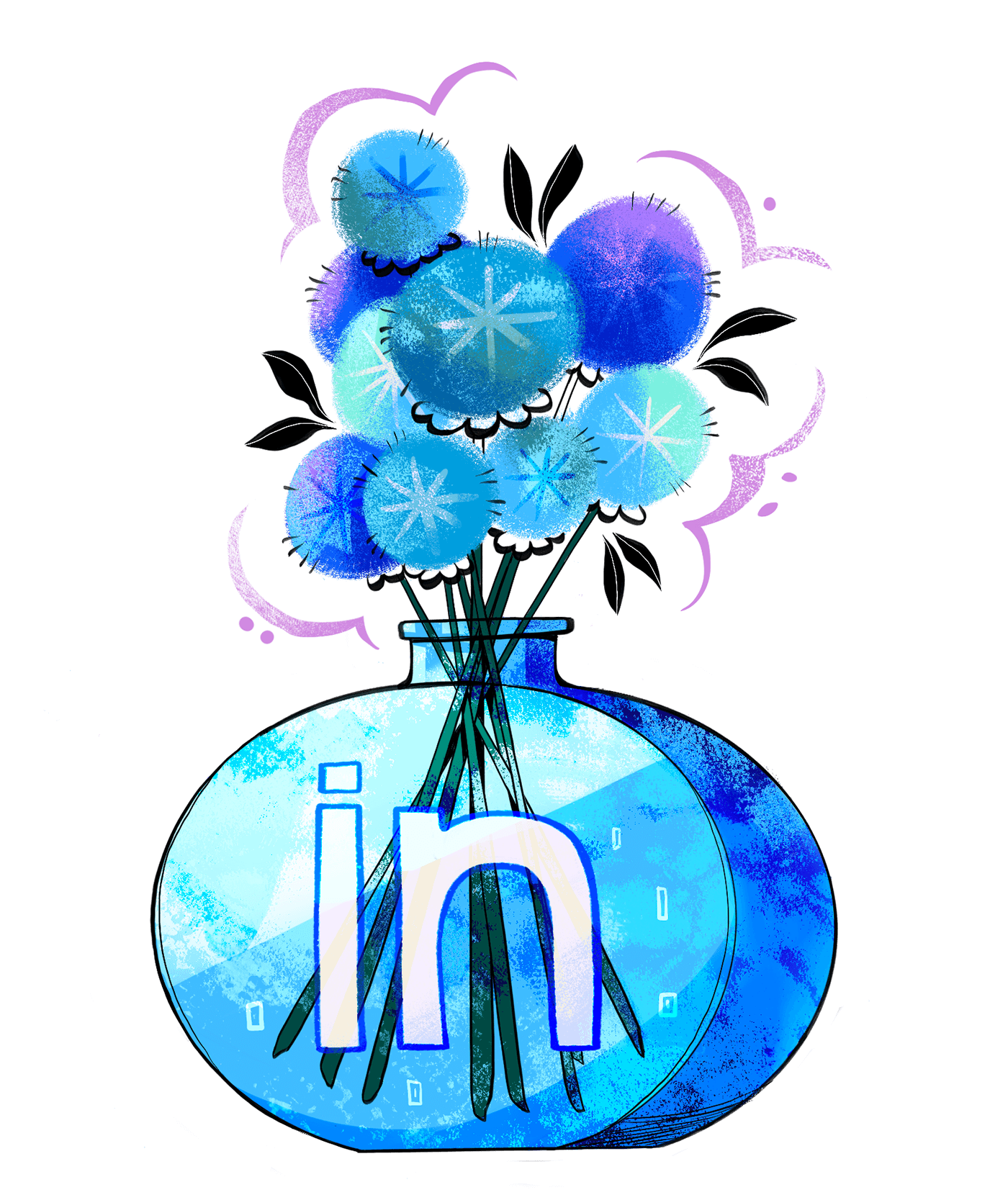 ILLUSTRATION  Flowers editorial marketing   social media Internet