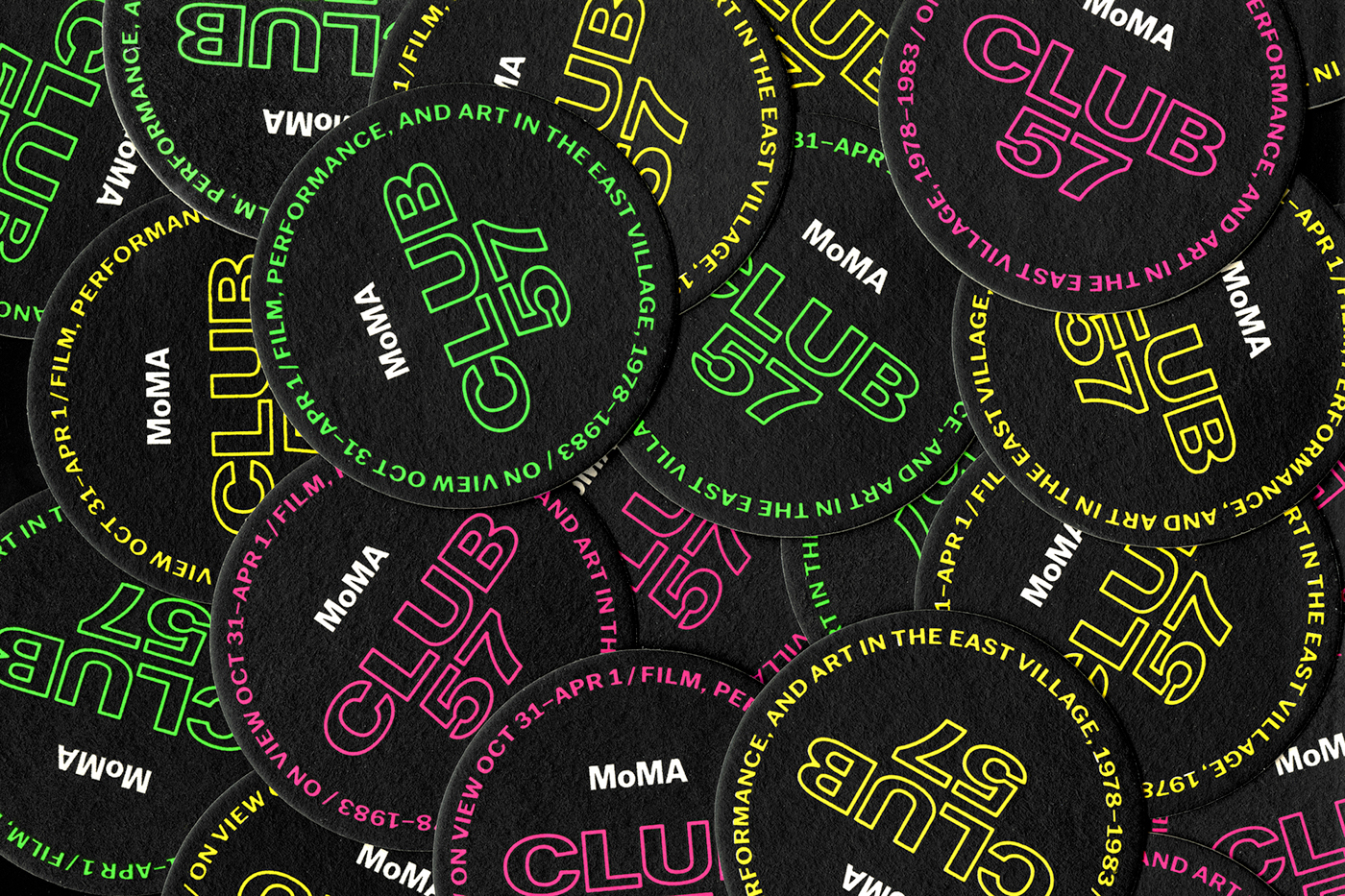 Club 57 moma neon Signage typography  