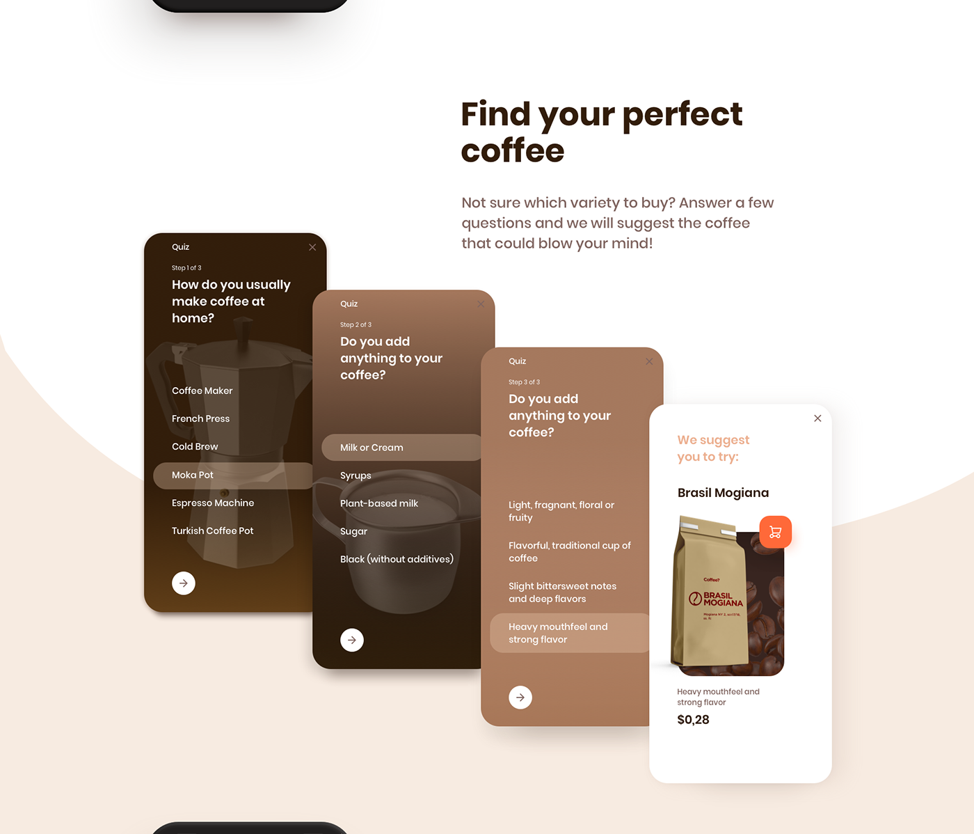 UI/UX mobile Coffee motion ios android Interface app design interaction