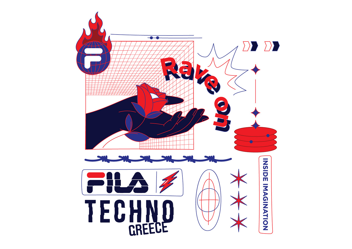 fila techno graphic design  designer adobe illustrator vector t-shirt typography   design Graphic Designer