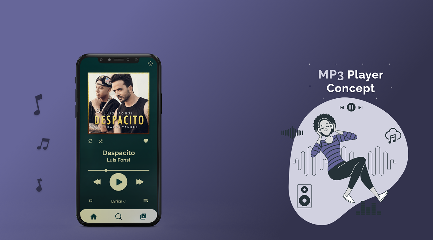 mp3 Mp3 Player Music Player spotify UI uiux