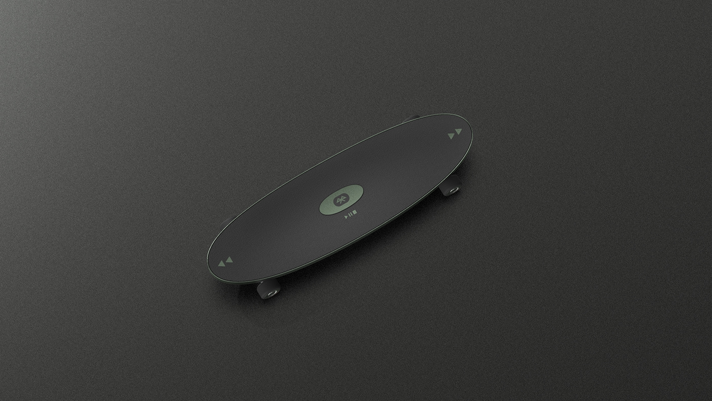 3D Audio bluetooth speaker concept industrial music product design  skateboard sound speaker