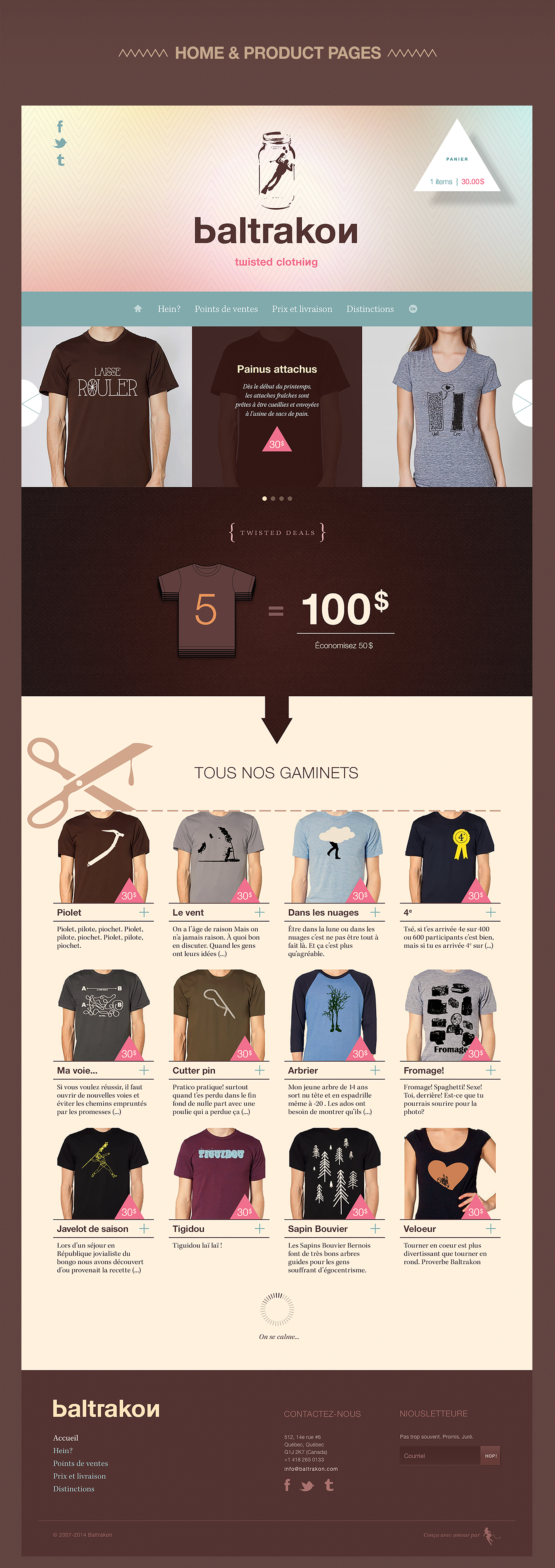 Baltrakon tshirts tees interaction clothes Fashion  Responsive UI ux