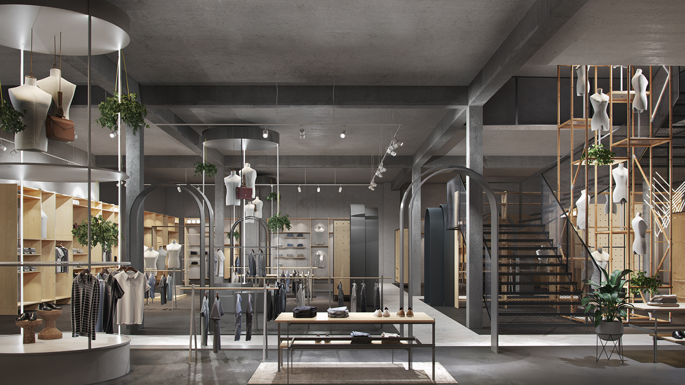 3ds max architecture concept conceptstore corona interior design  Render Retail Retail design visualization