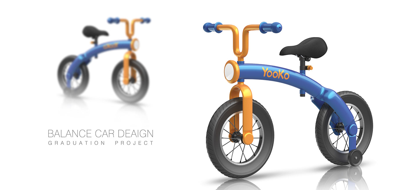 3D balance car bikes child design industrial design  keyshot Parent-child relationship Project Render