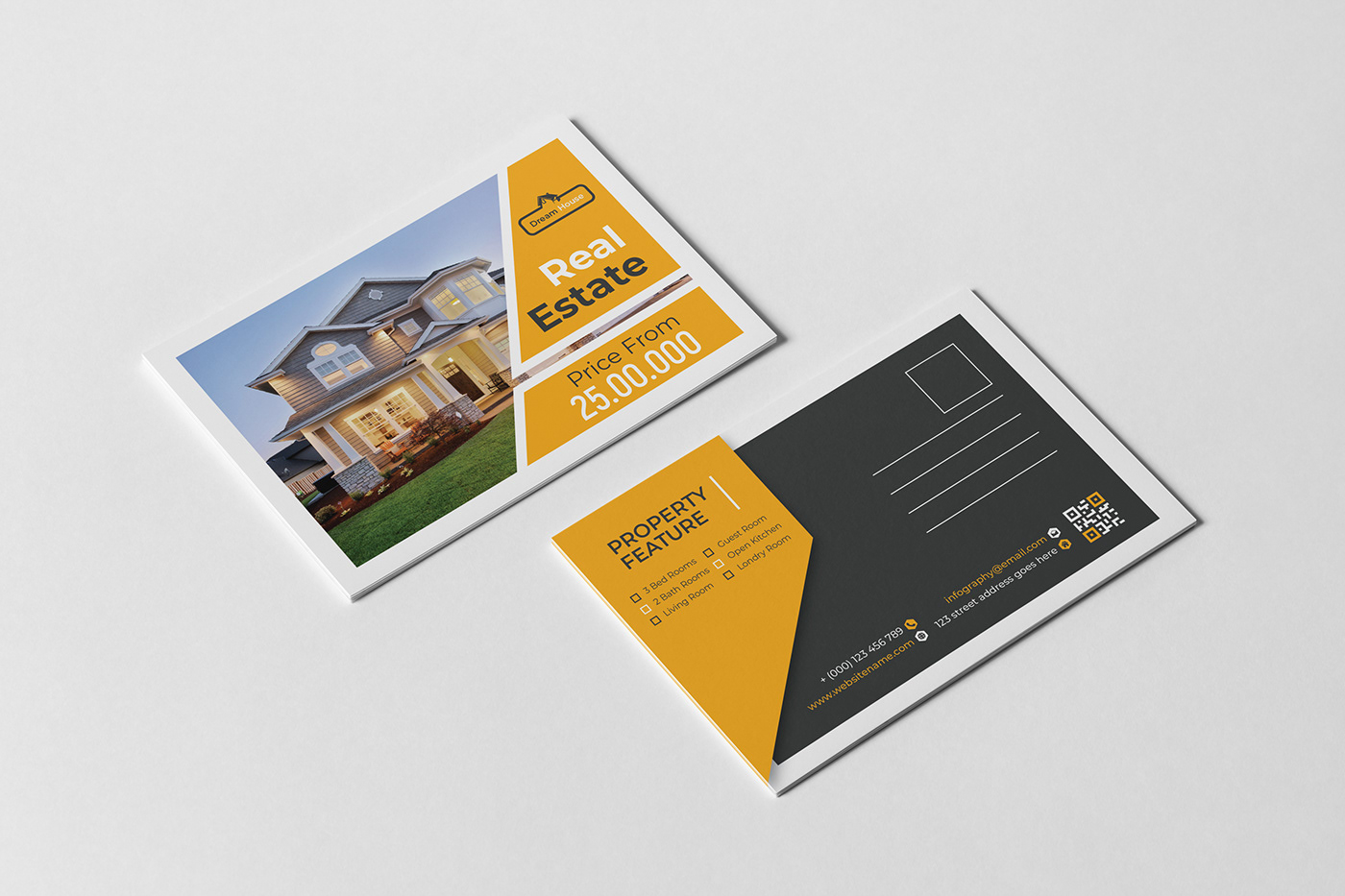 Professional Real Estate Postcard Template Design on Behance Regarding Real Estate Postcard Design Templates