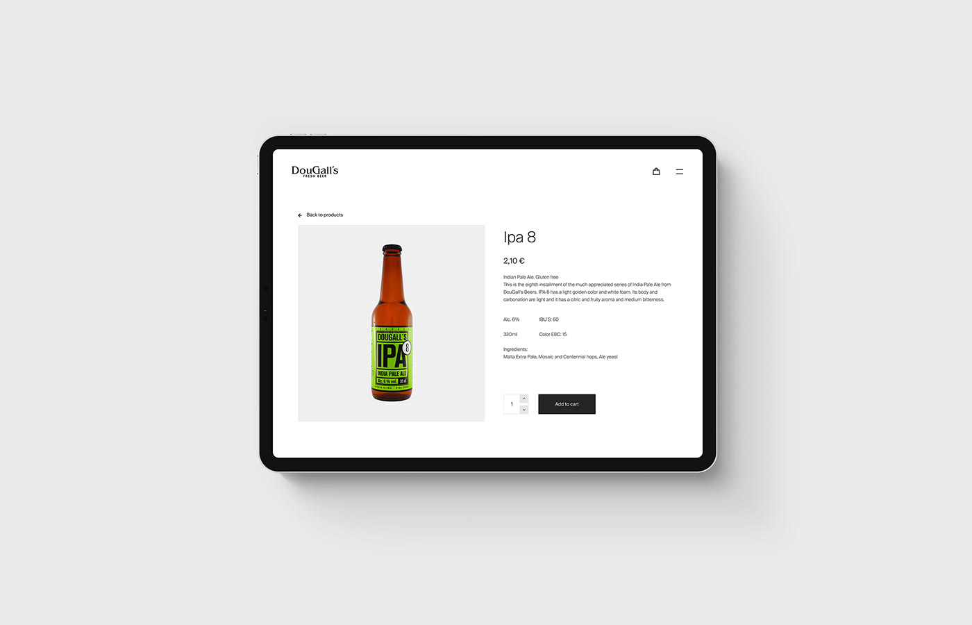 craft beer dougalls interaction ui design ui ux UX design Web Web Design  Website product design 