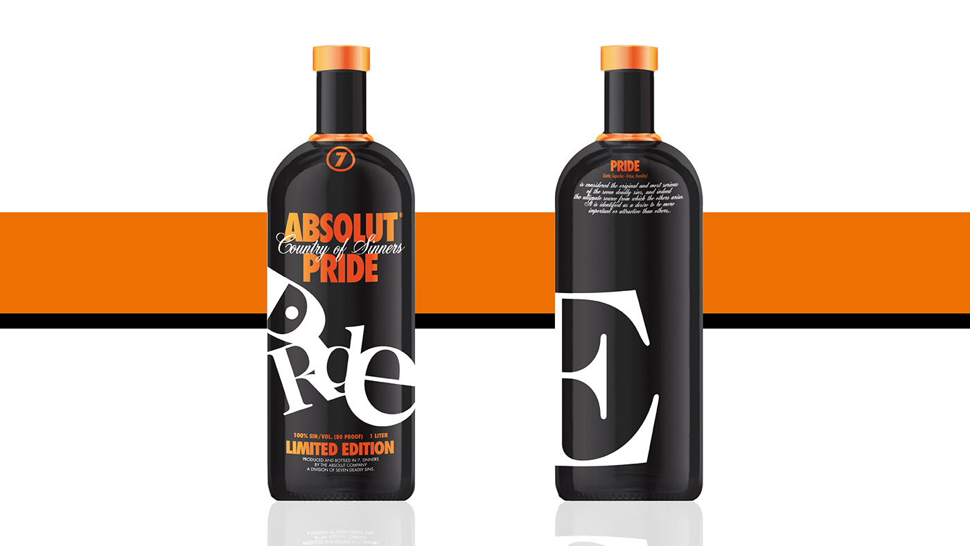 seven deadly sins design brand identity Premium Collection typography   absolut Vodka Spirits Absolut vodka beverage
