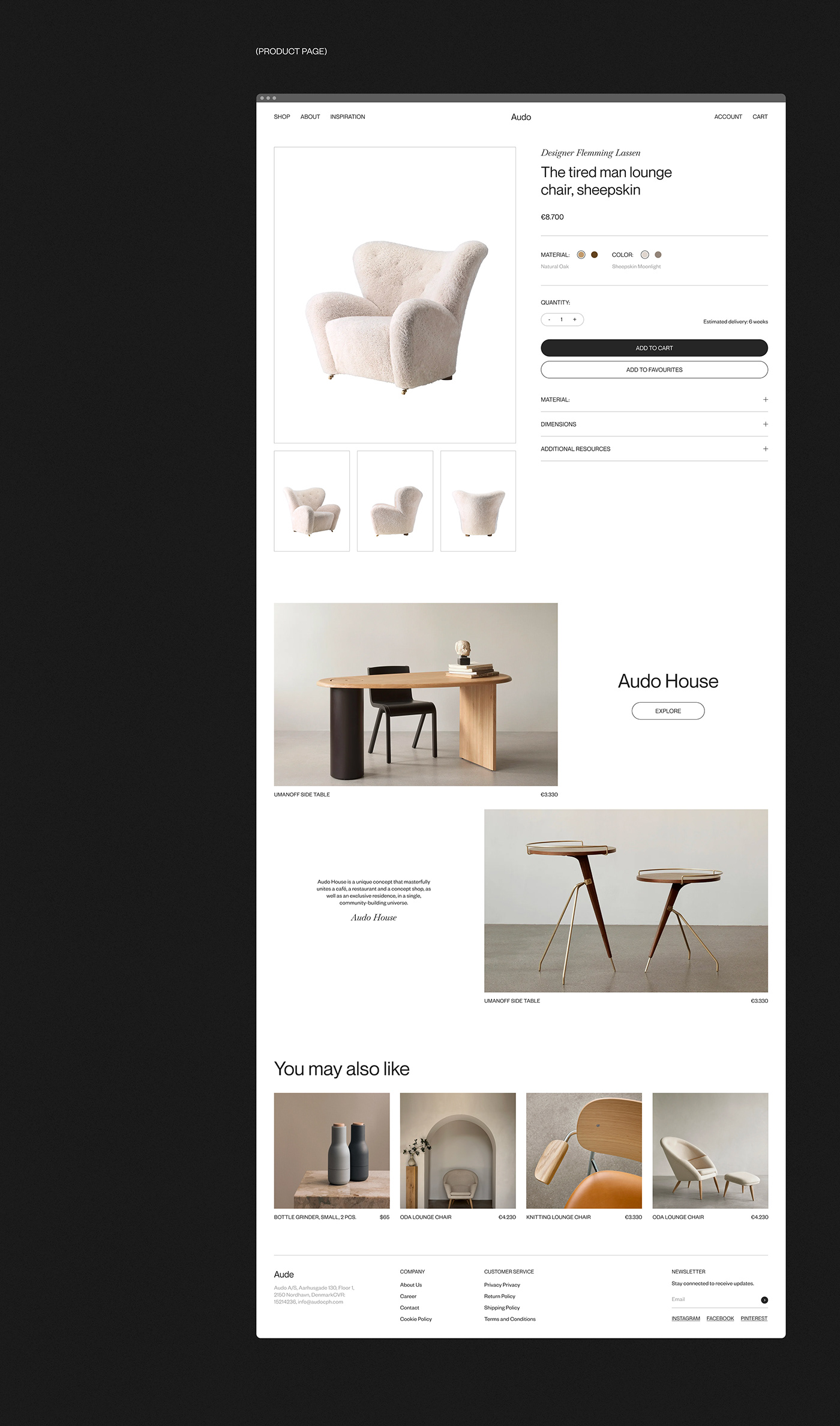 Webdesign UI/UX furniture Ecommerce ecommerce website Shopify luxury online store