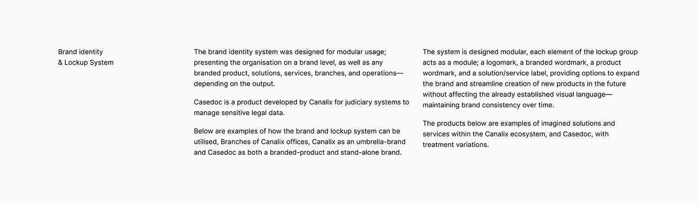 rebranding visual identity Identity System Umbrella judicial legal design branded house casedoc kolkrabbi Project Management Tool
