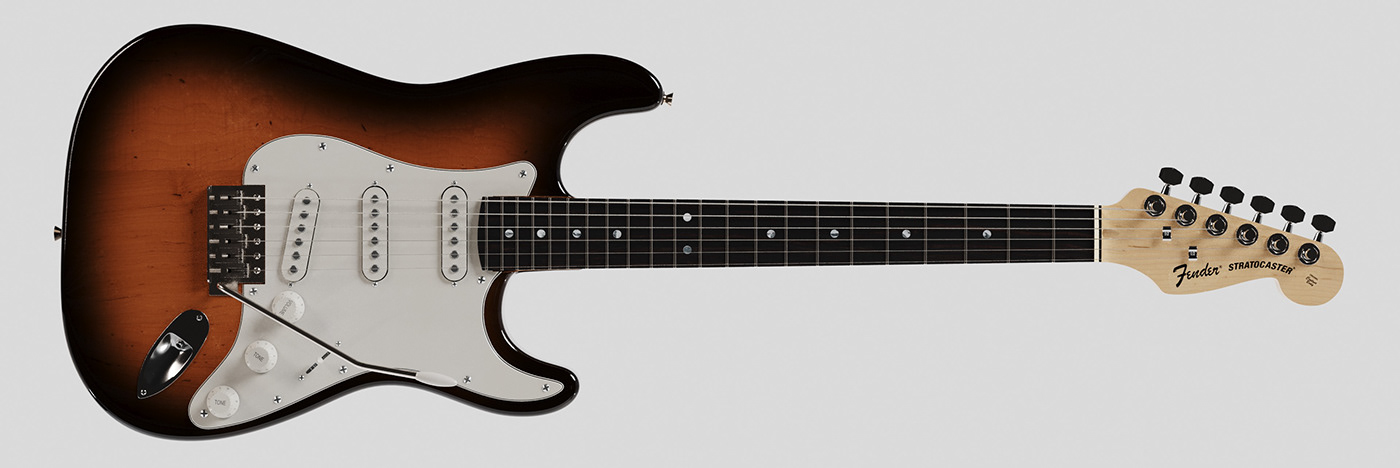 fender stratocaster modeling 3D CGI product visualization corona 3ds max