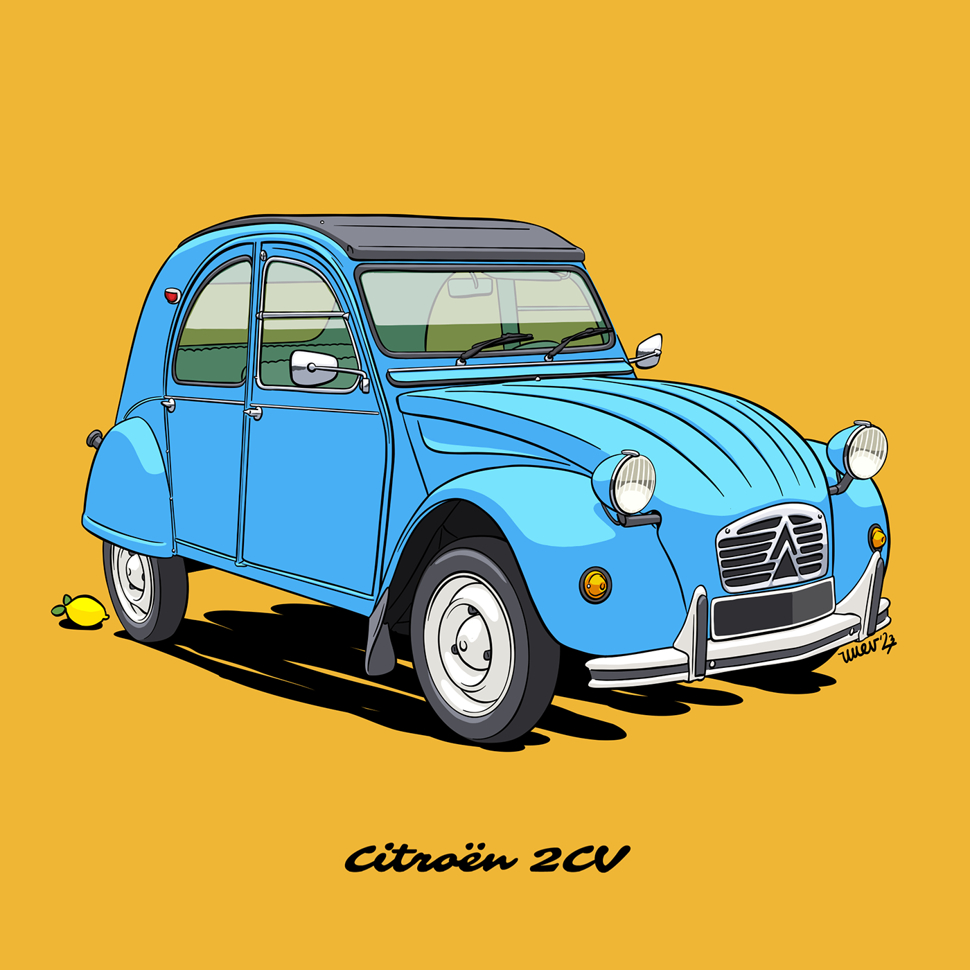 Car Illustrations Cars clear line illustrations ligne claire Microcars small cars