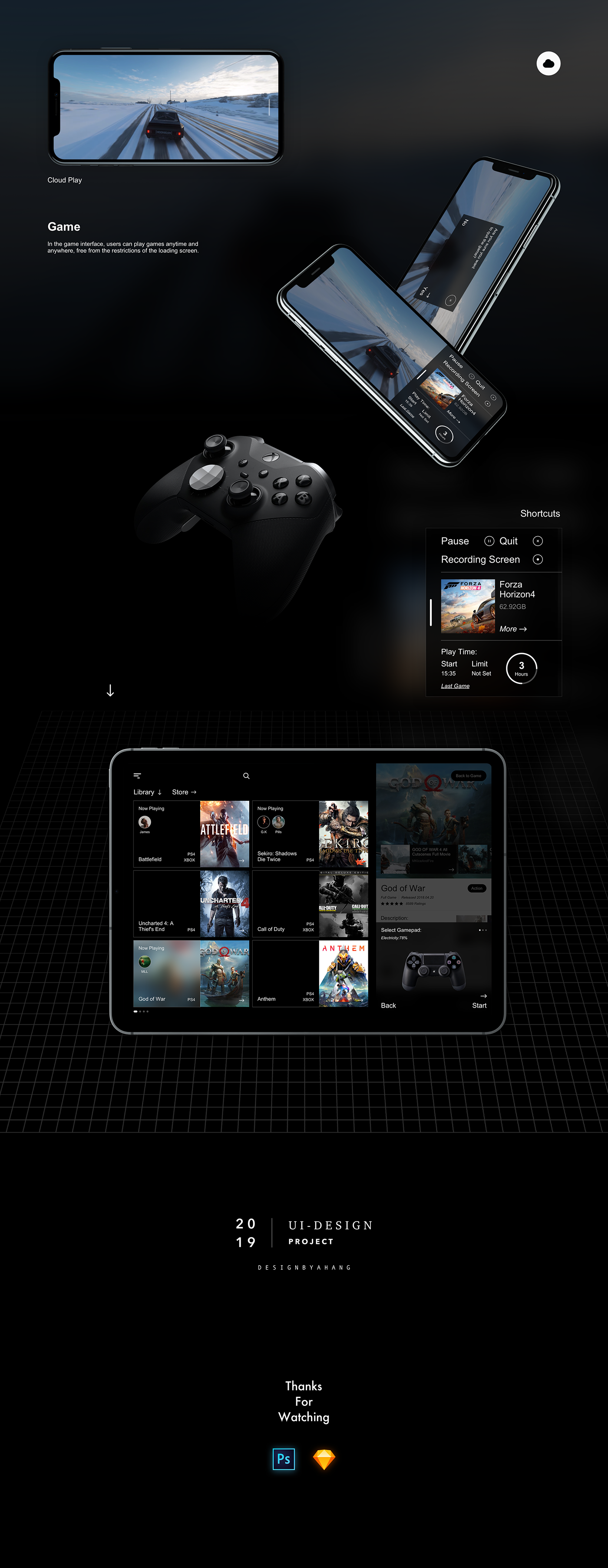 game Platform concept app application Interface