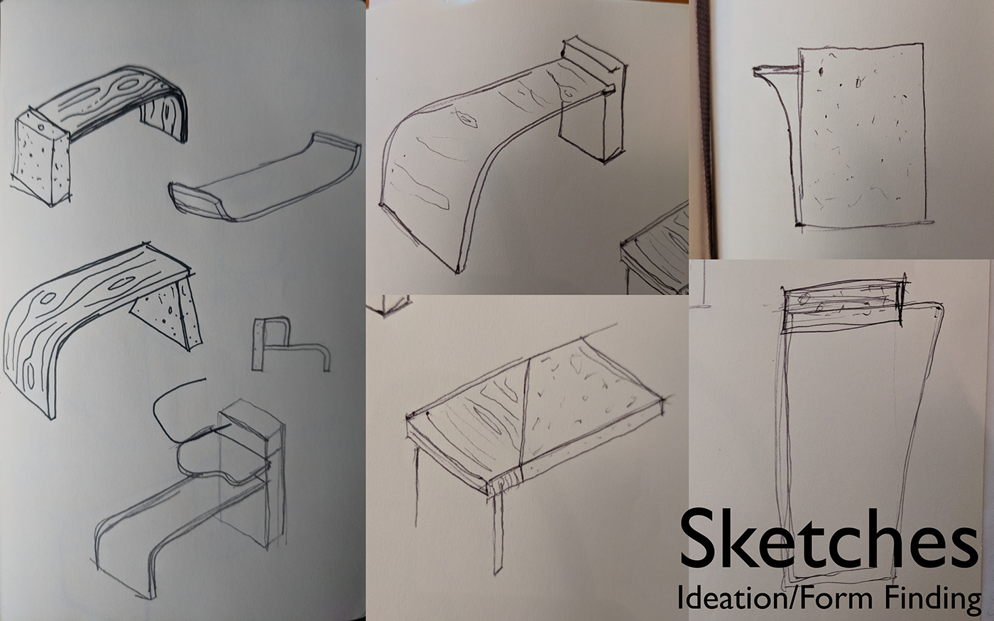 Bent plywood concrete furniture design  contemporary furniture modern furniture