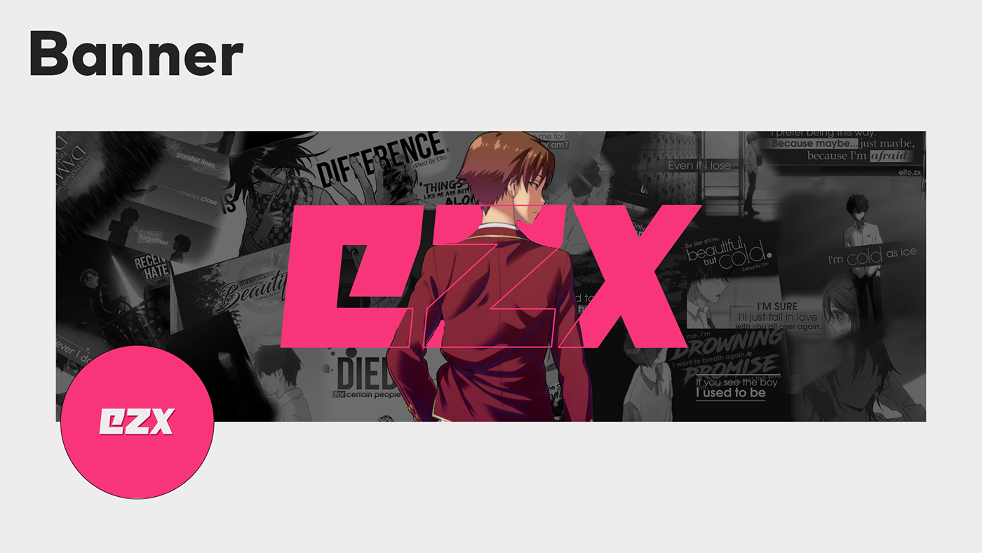 ANIME BANNER banner brand identity branding  designer discord banner gfx lettermark logo twitter header