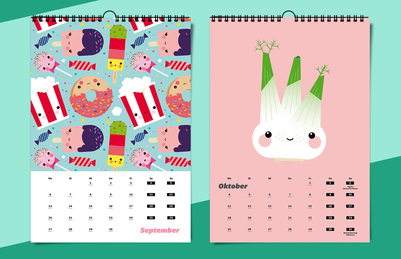 Arpona calendar design floodfonts ILLUSTRATION  kawaii pattern design  Pia Kolle typography   year2021