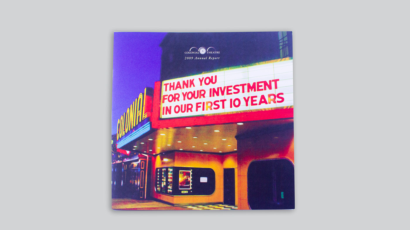Advertising  annual report Colonial Theater graphic design  Photography  photoshop print typography   Z fold