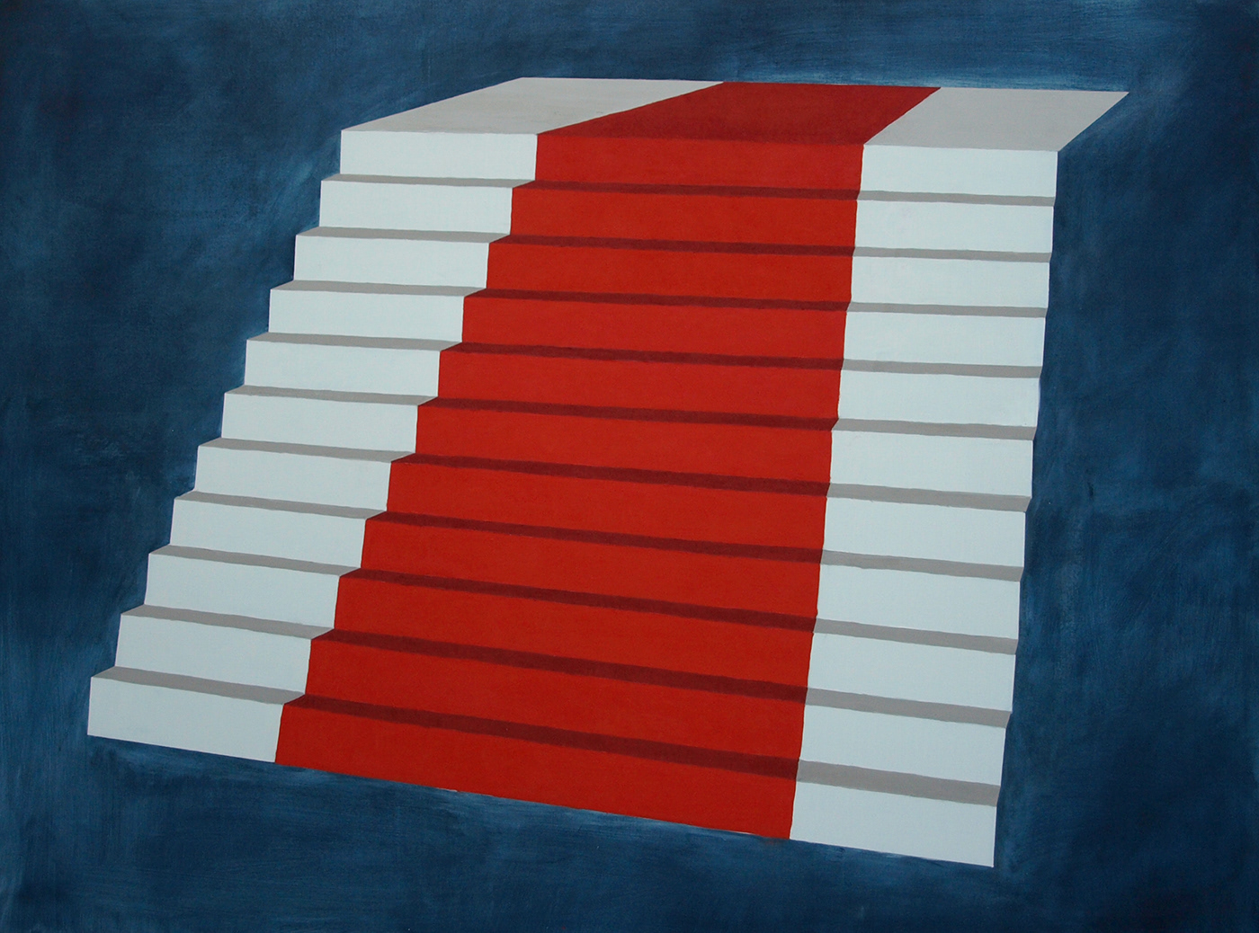 stairs object red carpet red carpet floating painting   oil